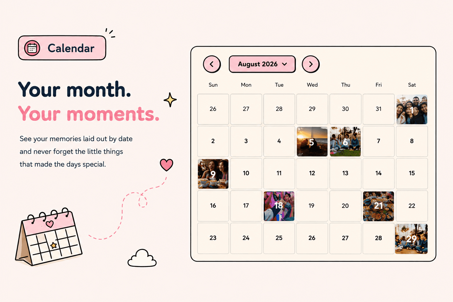 Maptcha calendar homepage section