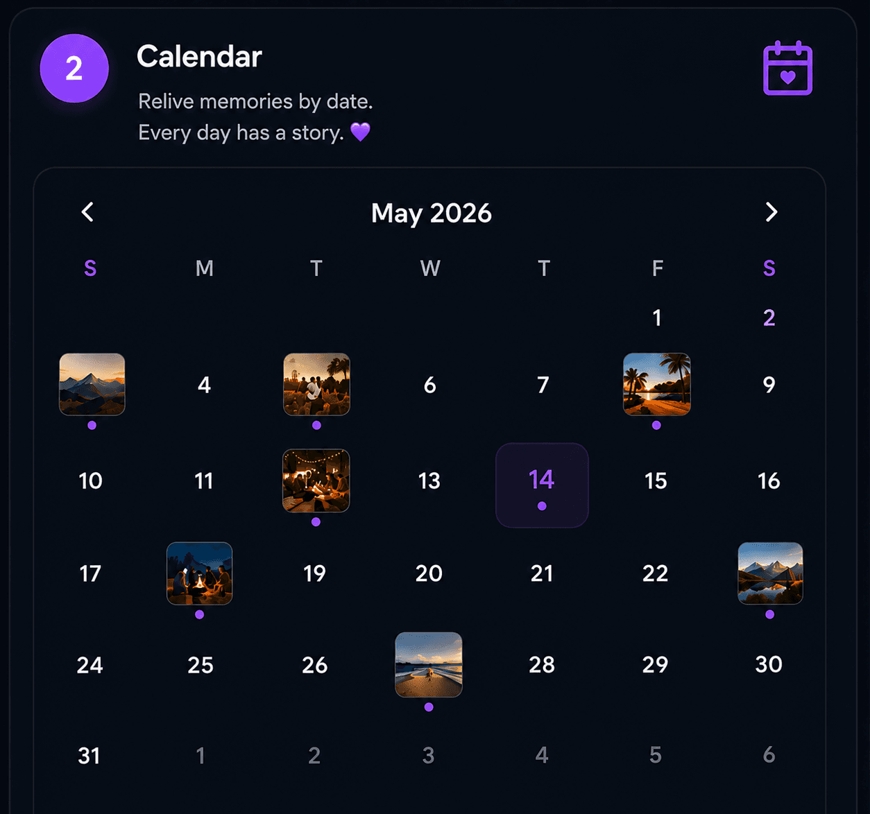 Calendar preview