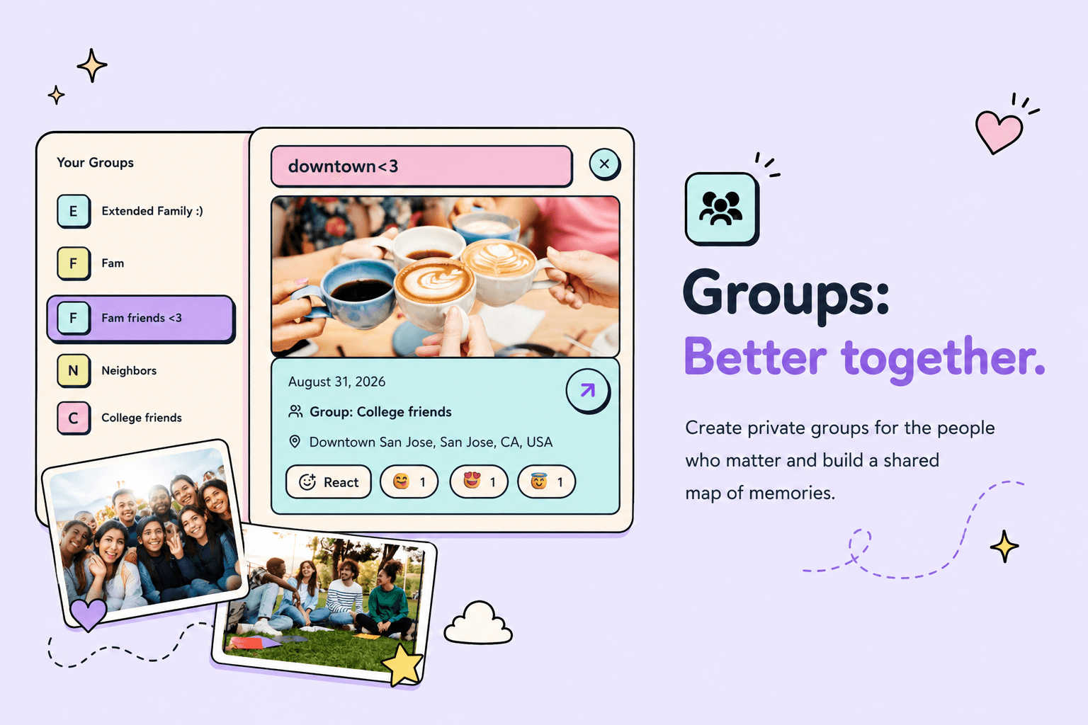 Maptcha groups homepage section