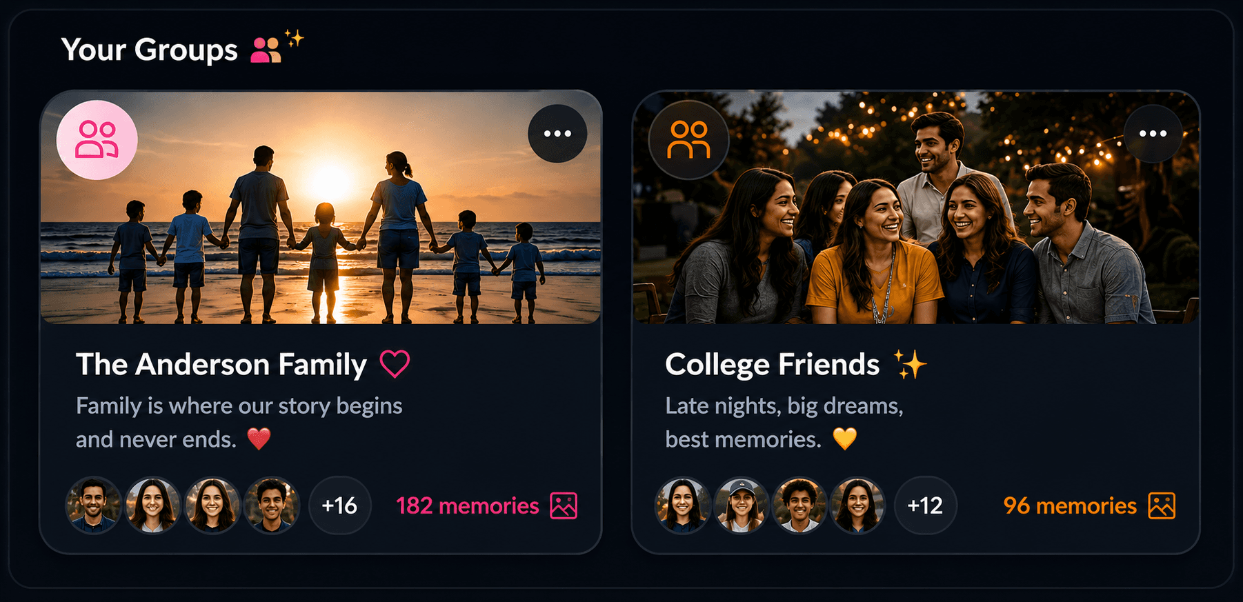 Group memories preview