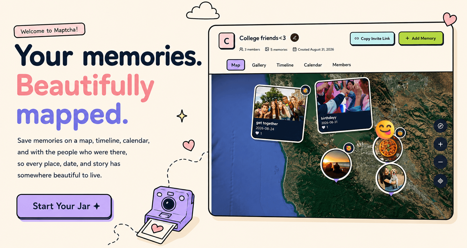 Maptcha map homepage section